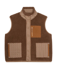 the Great Outdoors The Plush Crosswind Vest in Hickory w/ Choc Dot 5 - Bliss Boutiques