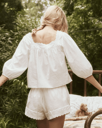 the Great Clothing The Eyelet Button Sleep Top in True White