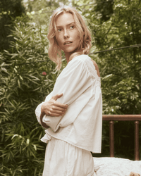the Great Clothing The Eyelet Button Sleep Top in True White