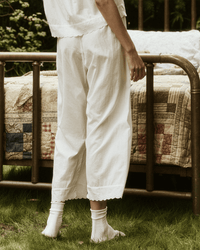 the Great The Eyelet Easy Sleep Pant in True White 