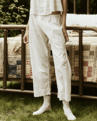 the Great The Eyelet Easy Sleep Pant in True White 