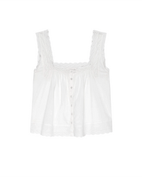 the Great The Eyelet Tank in True White 