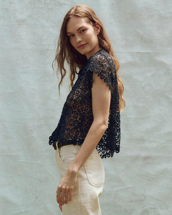 the Great The Lattice Top w/ Cami in Navy 