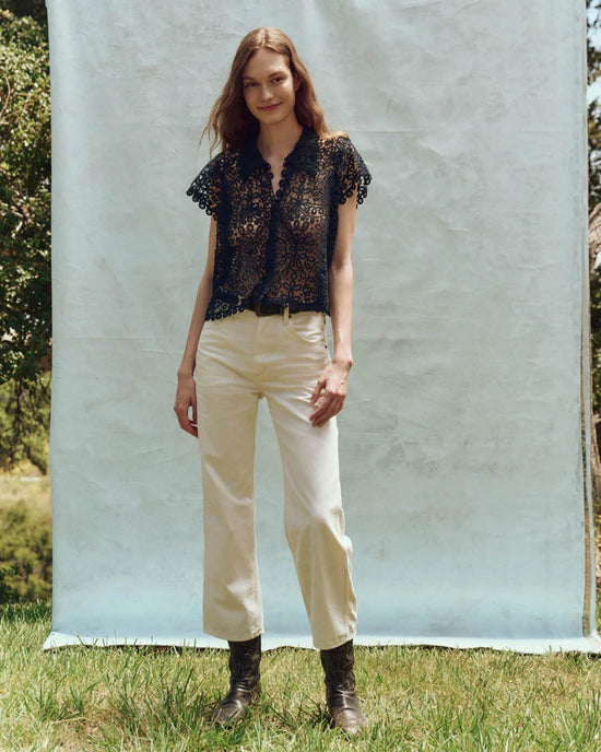 the Great The Lattice Top w/ Cami in Navy 