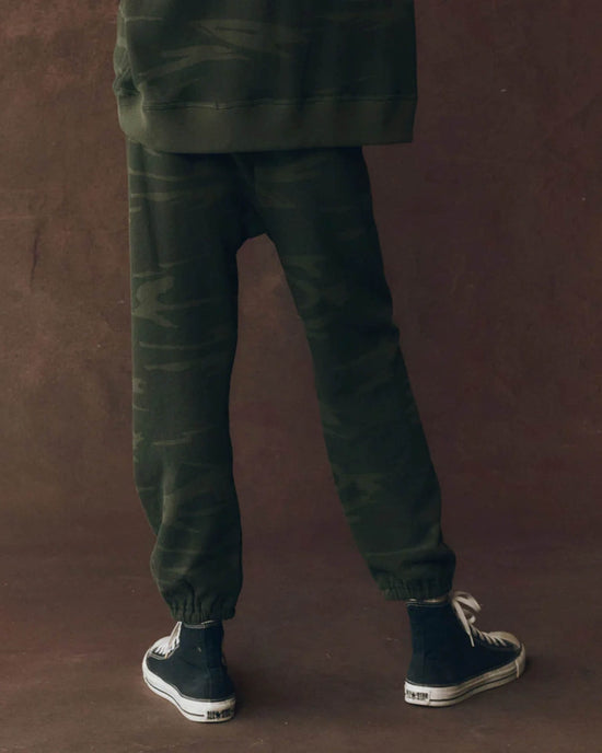 the Great Clothing The Stadium Sweatpant in Forest Camo
