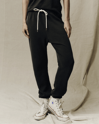 the Great The Stadium Sweatpant in Washed Black 