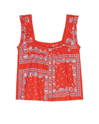 the Great The Victorian Pleat Tank in Red Sailboat Bandana 5 - Bliss Boutiques
