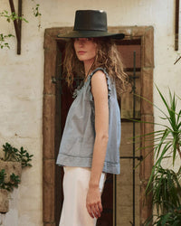 the Great The Vignette Top in Pale Blue 