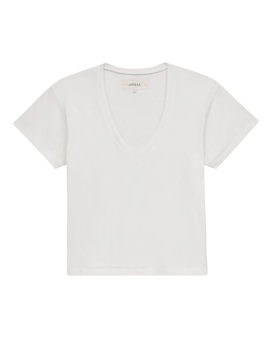 the Great The V-Neck Tee in True White 