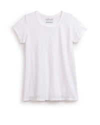 Tilly Short Sleeve Crew Neck Top in White - Bliss Boutiques