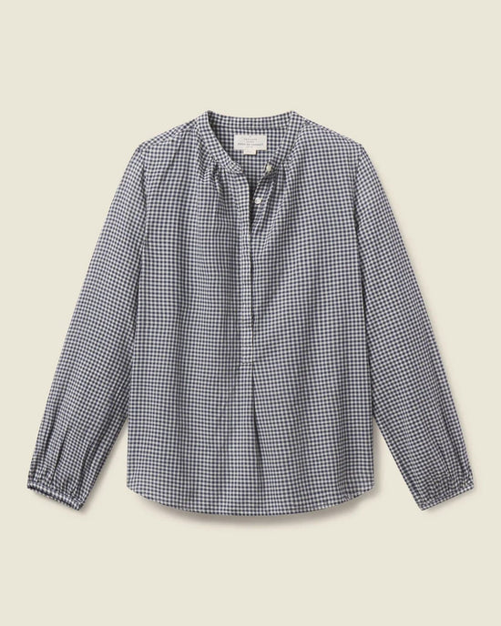Trovata Birds of Paradis Aubree Blouse in Inkwell Gingham 