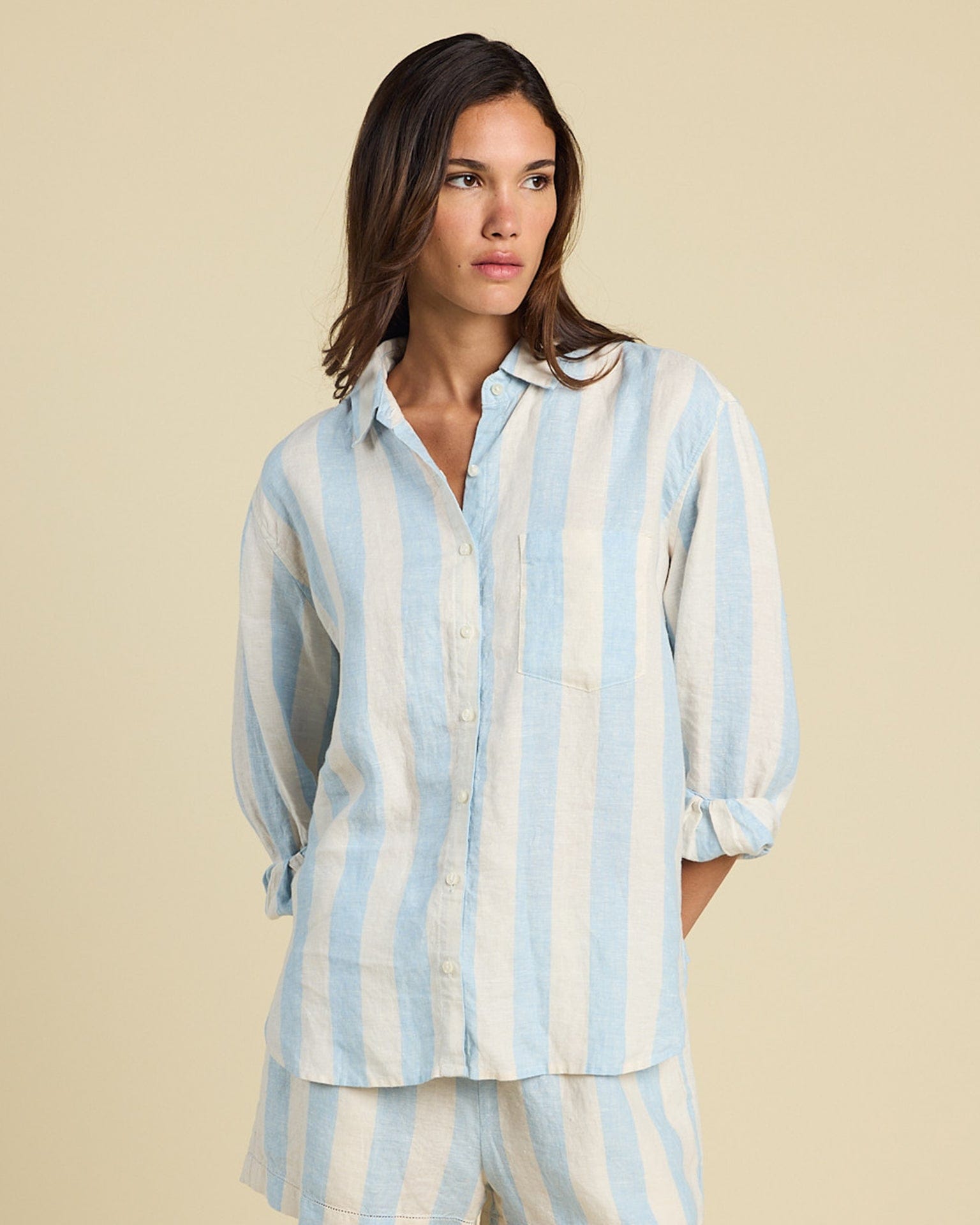 Blake Oversized Shirt in Seaside Stripe