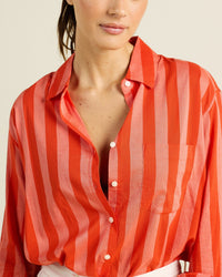 Trovata Birds of Paradis Blake Oversized Shirt in Tonal Stripe 