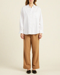 Trovata Birds of Paradis Blake Oversized Shirt in White 