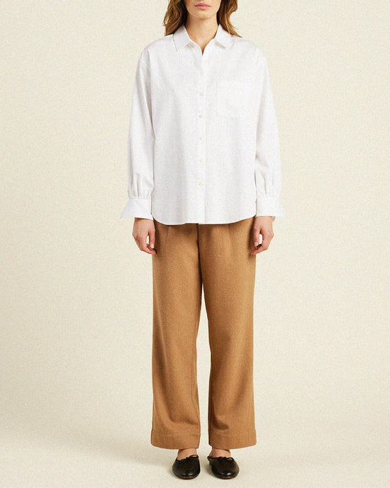 Trovata Birds of Paradis Blake Oversized Shirt in White 