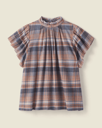 Trovata Birds of Paradis Carla Blouse in Eclipse Plaid 