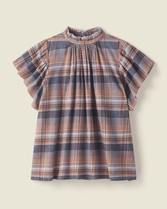 Trovata Birds of Paradis Carla Blouse in Eclipse Plaid 