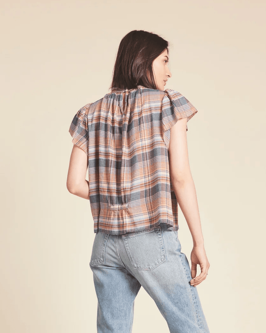 Trovata Birds of Paradis Carla Blouse in Eclipse Plaid 