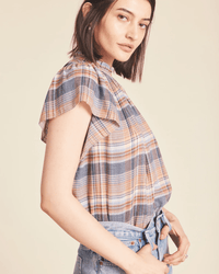 Trovata Birds of Paradis Carla Blouse in Eclipse Plaid 