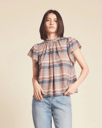 Trovata Birds of Paradis Carla Blouse in Eclipse Plaid 