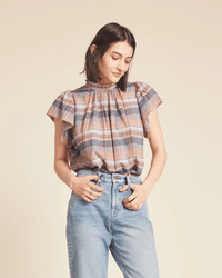 Trovata Birds of Paradis Carla Blouse in Eclipse Plaid 