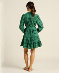 Trovata Birds of Paradis Celeste Dress in Emerald Eyelet 