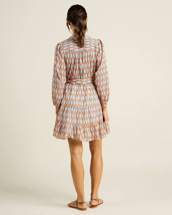Trovata Birds of Paradis Celeste Dress in Retro Grid 
