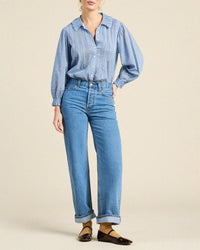 Trovata Birds of Paradis Francesca Blouse in Seabrook Gingham 2 - Bliss Boutiques