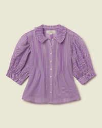 Trovata Birds of Paradis Jess Blouse in Lilac Gingham 4 - Bliss Boutiques