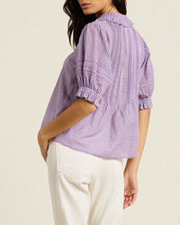 Trovata Birds of Paradis Jess Blouse in Lilac Gingham 3 - Bliss Boutiques