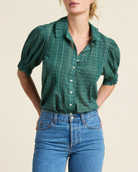 Trovata Birds of Paradis Jess Blouse in Muir Tartan 1 - Bliss Boutiques