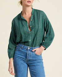 Trovata Birds of Paradis Jordyn Blouse in Muir Tartan 1 - Bliss Boutiques