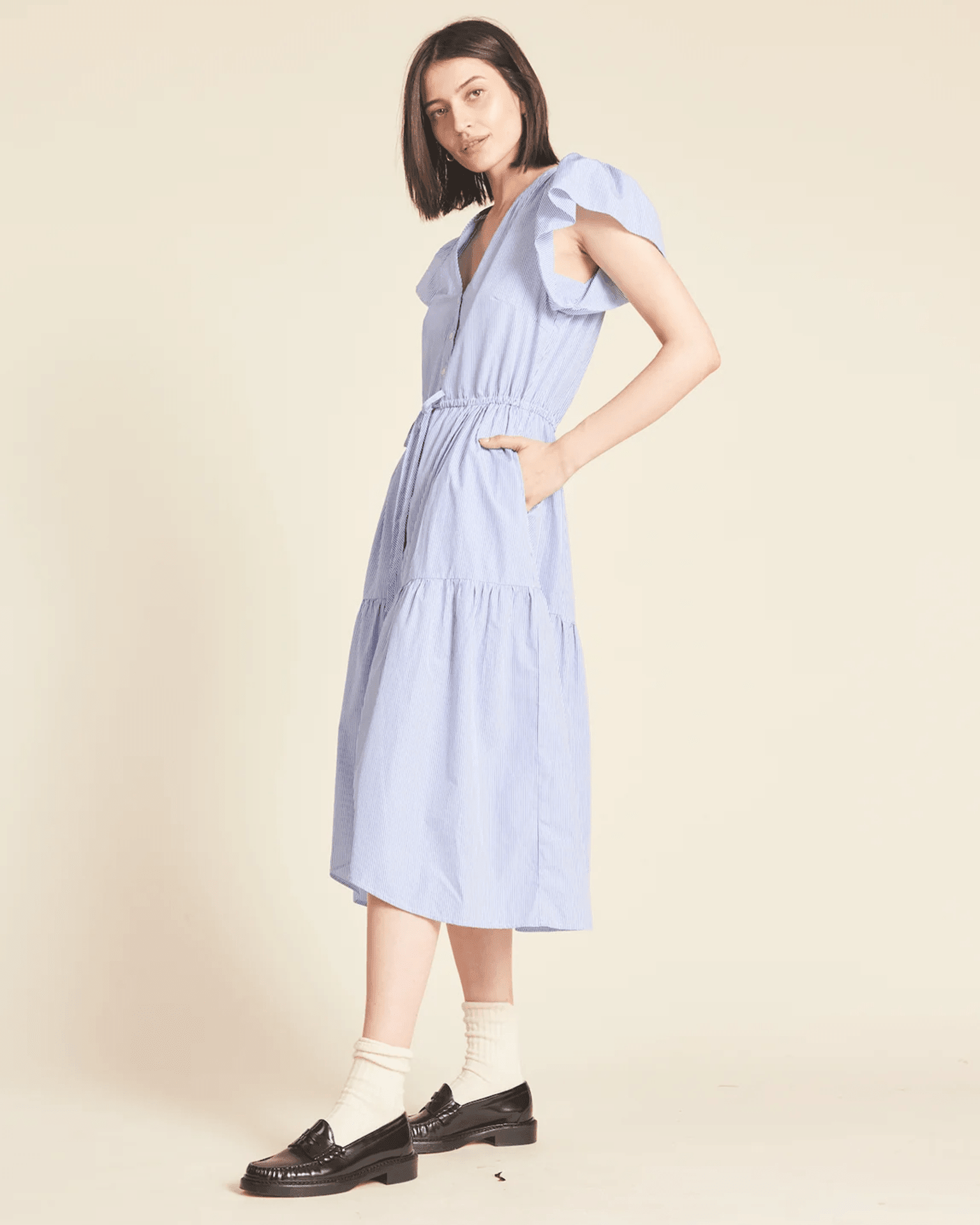 Trovata Birds of Paradis Kristi Dress in Blue/White Stripe - Bliss Boutiques Trovata Birds of Paradis Kristi Dress in Blue/White Stripe - Bliss Boutiques