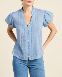 Trovata Birds of Paradis Luna Blouse in Seabrook Gingham 1 - Bliss Boutiques