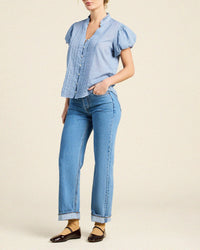 Trovata Birds of Paradis Luna Blouse in Seabrook Gingham 3 - Bliss Boutiques
