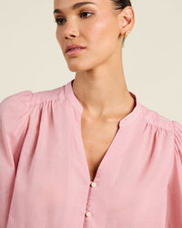 Trovata Birds of Paradis Maisey Blouse in Blush Houndstooth 2 - Bliss Boutiques