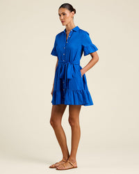 Trovata Birds of Paradis Martinique Dress in Cobalto 4 - Bliss Boutiques
