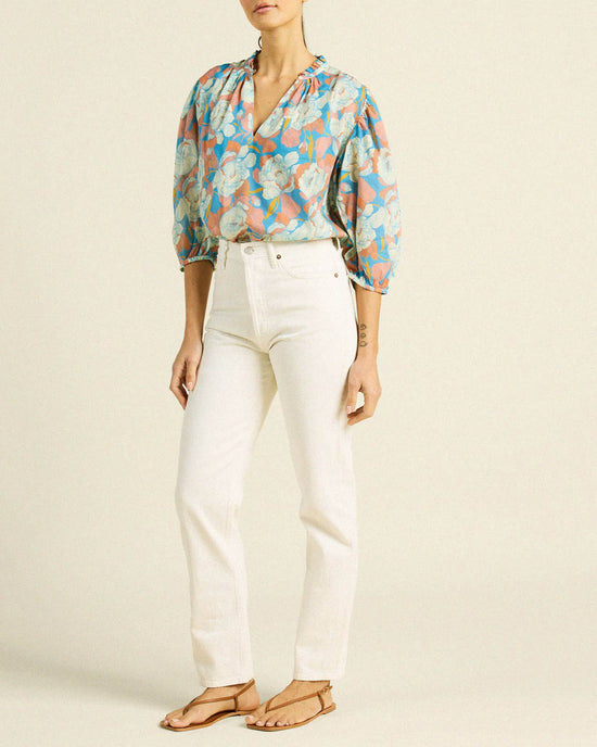 Trovata Birds of Paradis Orly Blouse in Twilight Floral 