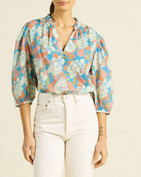 Trovata Birds of Paradis Orly Blouse in Twilight Floral 