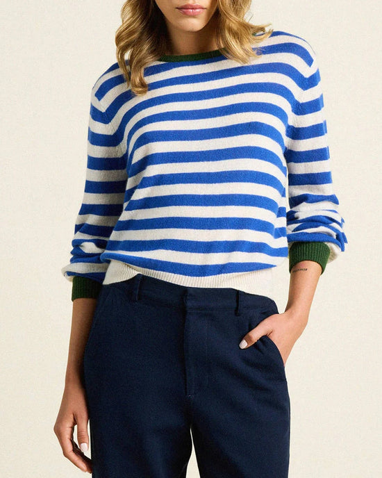 Trovata Birds of Paradis Ryann Sweater in Blue Stripe 