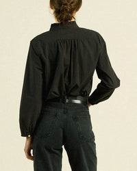 Trovata Birds of Paradis Sara B Henley Shirt in Black 