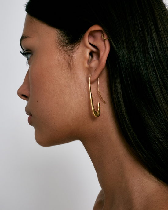 Maxi Gala Crescent Earrings in Yellow Gold