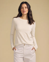 Lizzie Long Sleeve Crew Neck Top in Beach