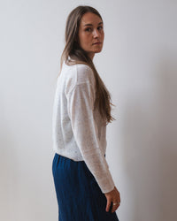 Velvet by Graham & Spencer Alba L/S Crew Neck Sweater in Ivory 2 - Bliss Boutiques
