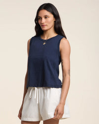 Velvet by Graham & Spencer Ambria Tank Top in Navy 2 - Bliss Boutiques