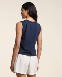 Velvet by Graham & Spencer Ambria Tank Top in Navy 4 - Bliss Boutiques