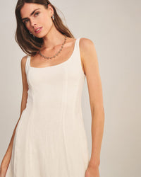 Velvet by Graham & Spencer Austen Square Neck Sleeveless Dress in Chalk 2 - Bliss Boutiques