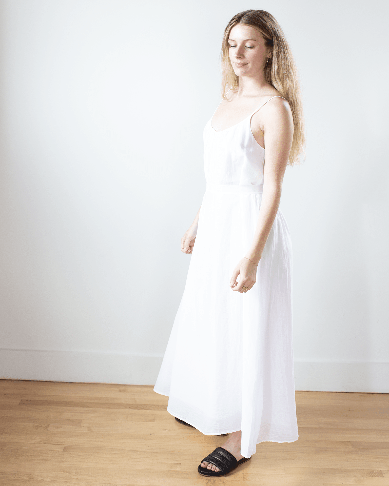 Velvet by Graham & Spencer Avery Long Cami Dress in White Velvet by Graham & Spencer Avery Long Cami Dress in White