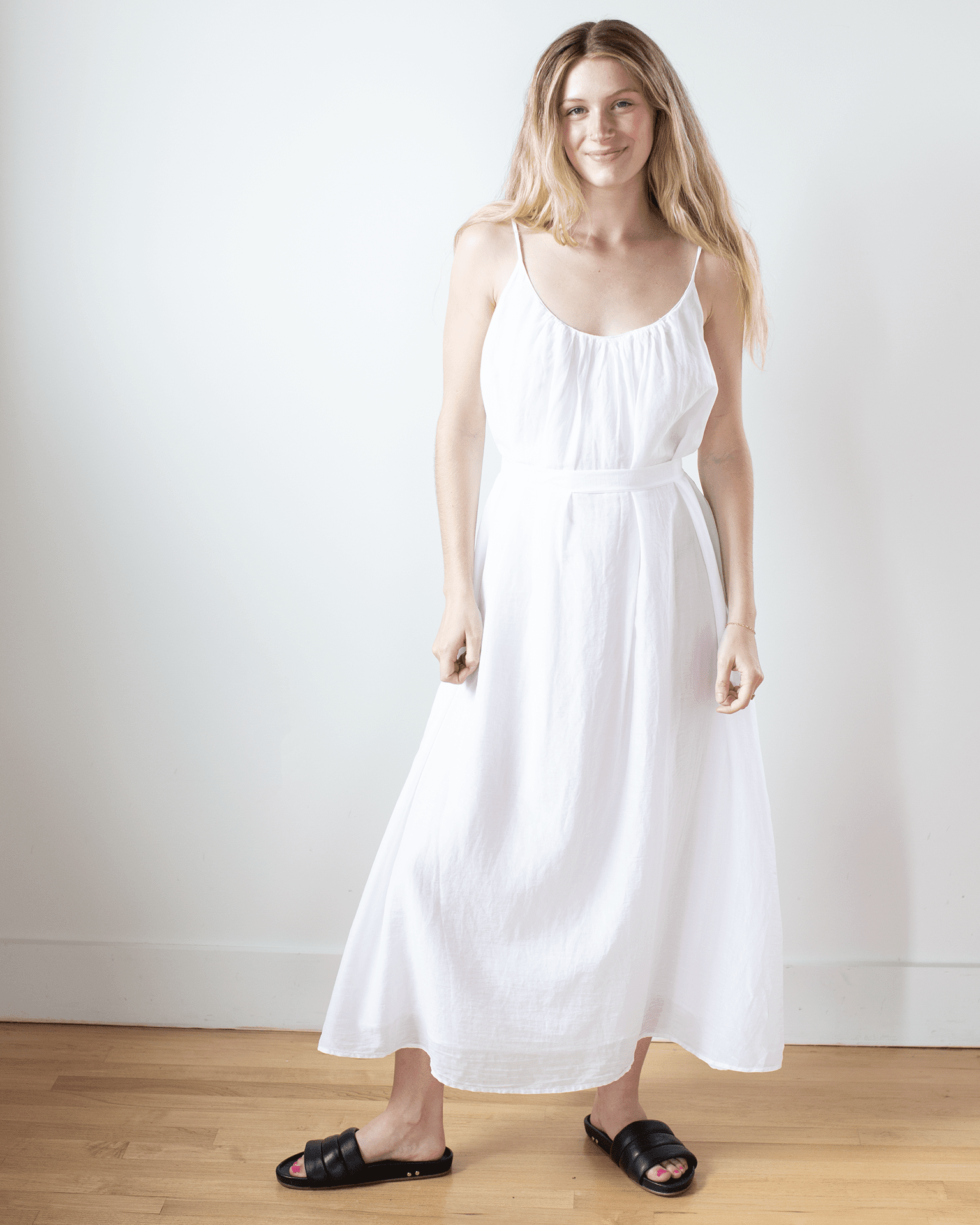 Velvet by Graham & Spencer Avery Long Cami Dress in White Velvet by Graham & Spencer Avery Long Cami Dress in White