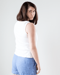 Velvet by Graham & Spencer Aya Scoop Crop Tank in White 